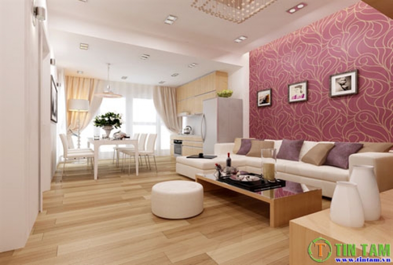 Giấy dán tường phòng khách q7